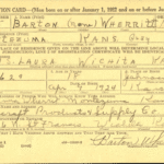 Flight Officer Barton L. Wherritt Registration Card
