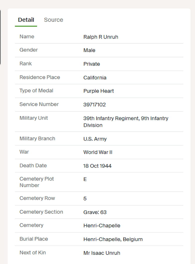 Unruh Headstone App Details