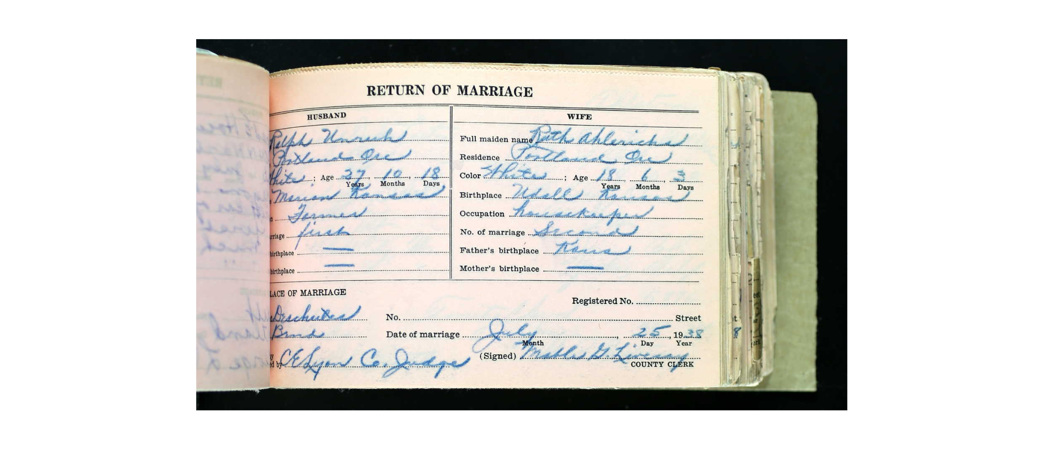 Unruh Marriage Record