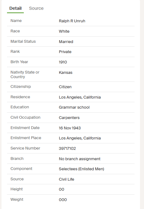 WW 2 Enlistment Records
