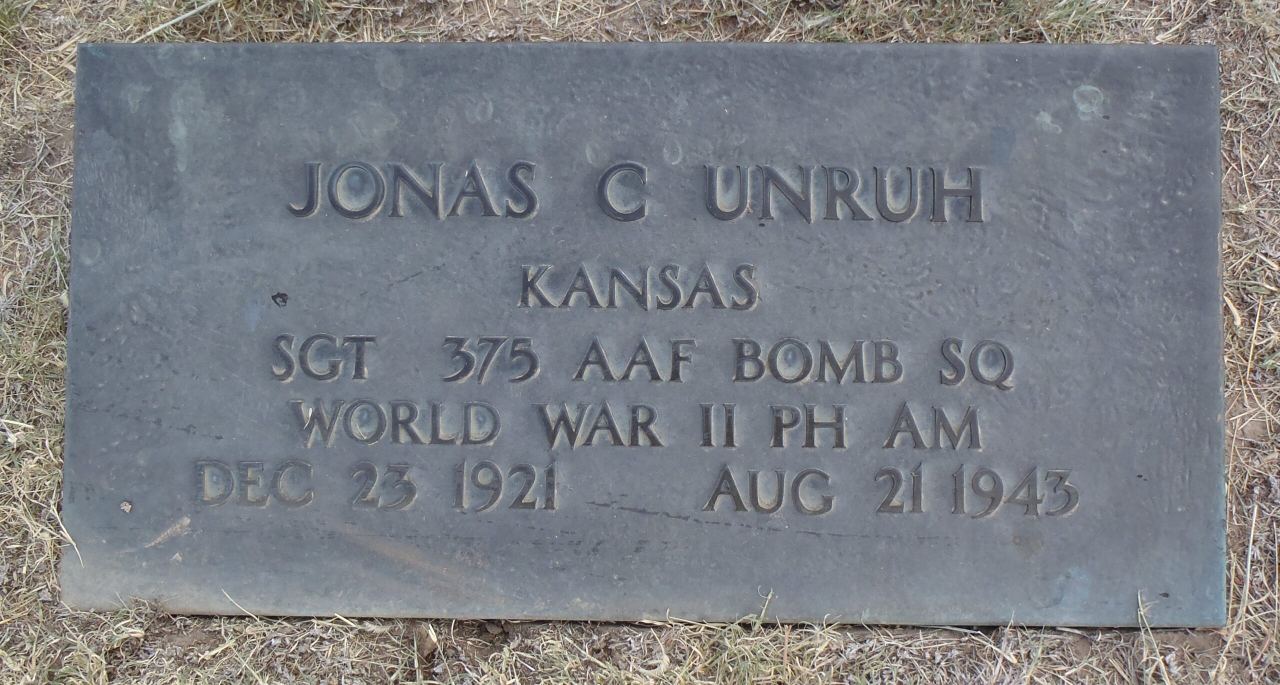 Sgt Jonas C. Unruh Headstone