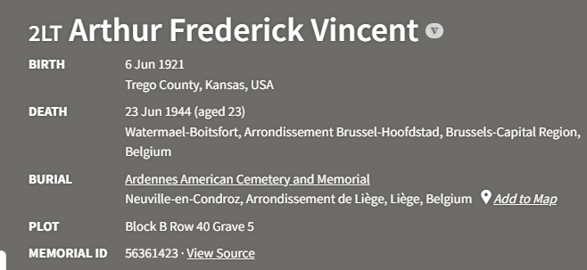 Arthur F. Vincent Find A Grave Listing