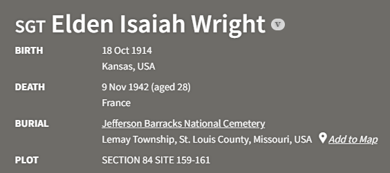 SGT Elden Wright Find A Grave Listing